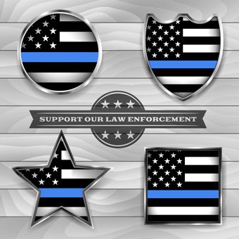 Support Law Enforcement Blue Badge